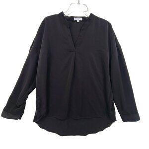 Ophelia Roe Women's Long Sleeve Pullover Top Black Size XL
